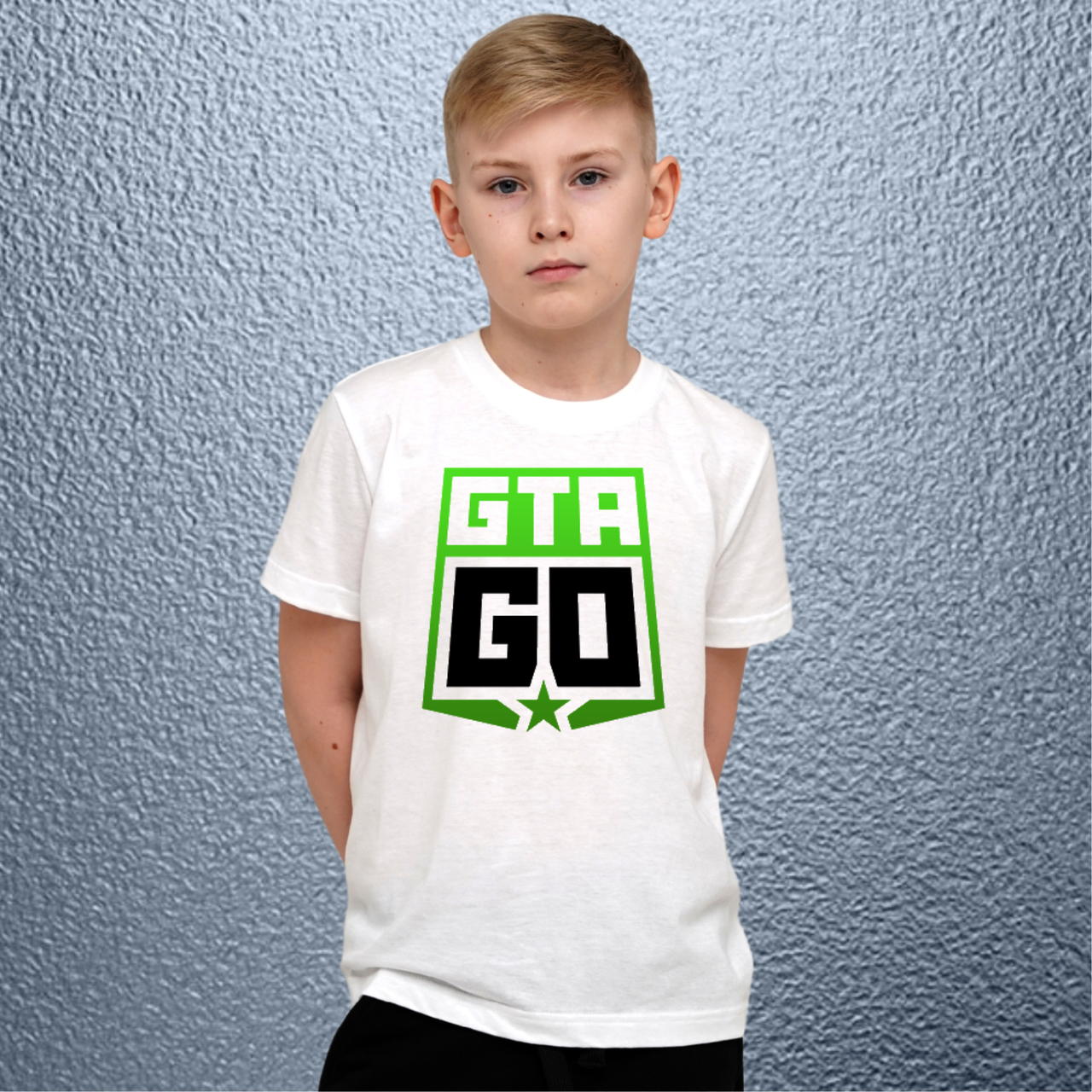 Футболка дитяча GTA5 ГТА5 логотип Біла Розмір 116