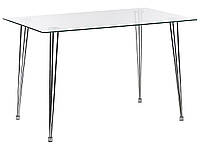 Стеклянный обеденный стол, 120 х 70 см, серебро WINSTON