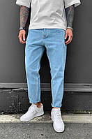 Мужские стильные качественные джинсы МОМ (голубые). Мужские укороченные джинсы
