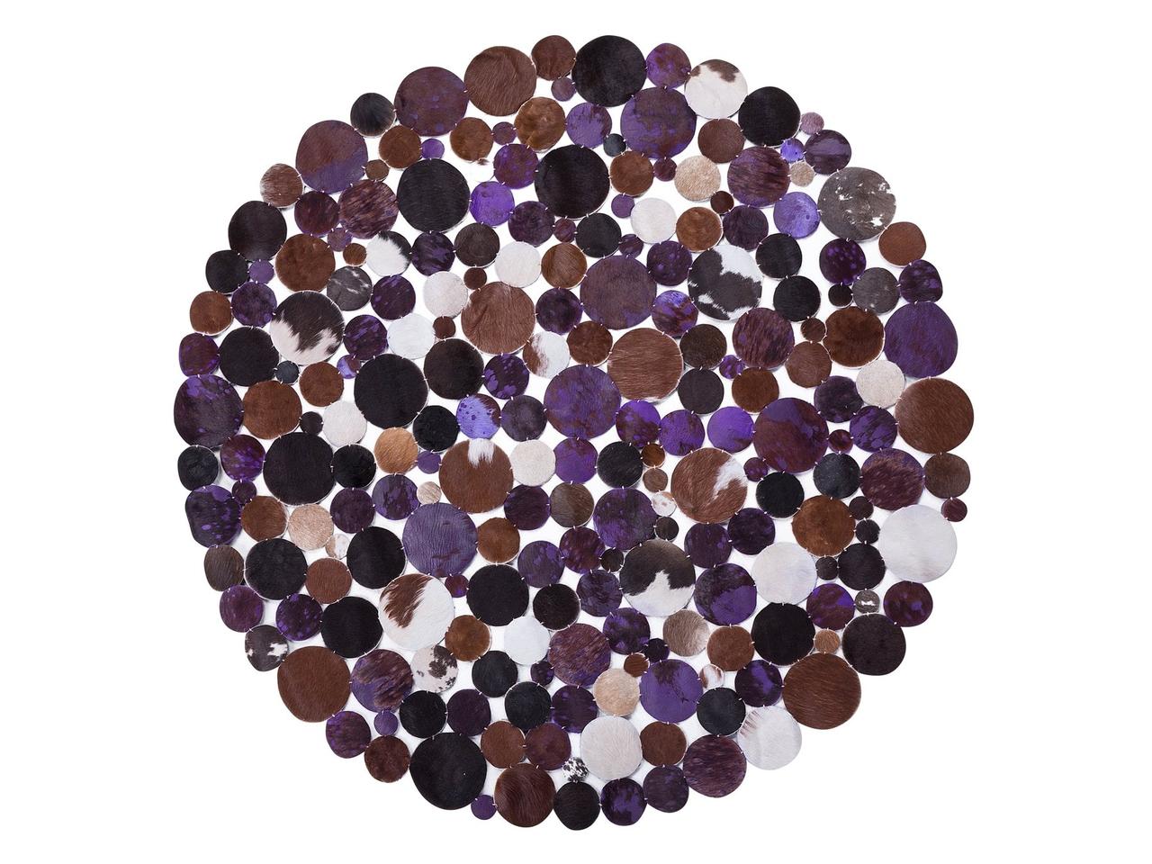 Круглий шкіряний килим? 140 см фіолетовий СОРГУН, фото 1