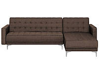 4-местный угловой диван-кровать левый коричневый ABERDEEN