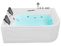 Угловая светодиодная ванна с гидромассажем 170 x 119 см, правый белый BAYAMO