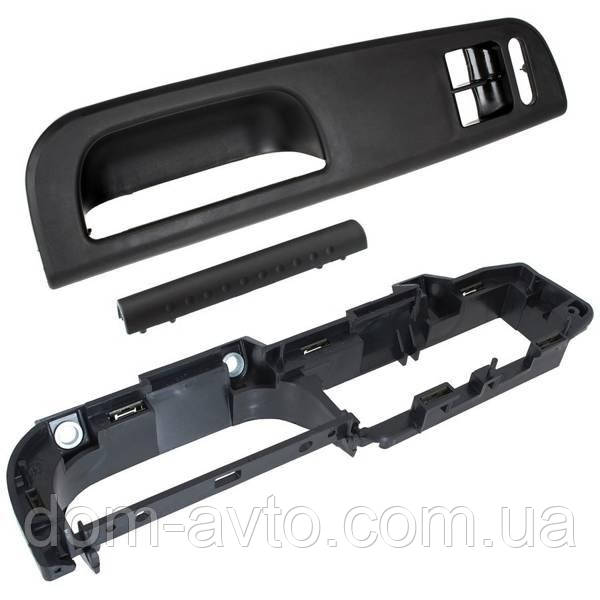 VW Golf IV 97-03 ручка двері ЧОРНА передня ліва 2 ВІКНА + НАКЛАДКА + РАМКА 3 шт.