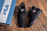 Чоловічі стильні черевики FILA Black, чоловічі легкі зимові черевики, чоловічі зимові шкіряні черевики, фото 4