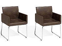 Комплект из 2 обеденных стульев темно-коричневый GOMEZ