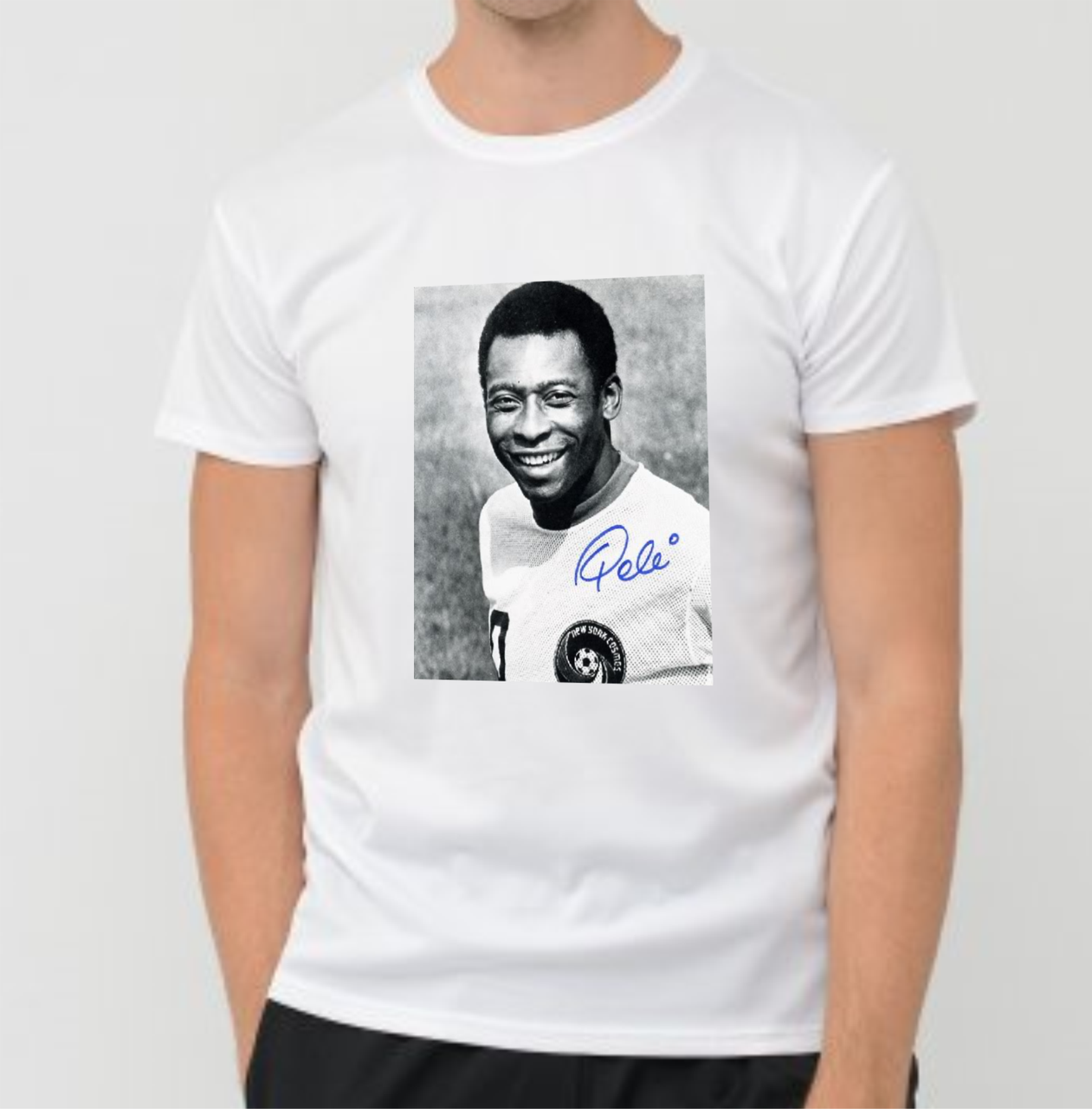Футболка чоловіча футбольна Pele Пеле №5 Біла Розмір