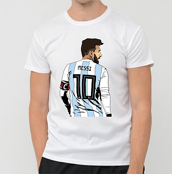 Футболка чоловіча Messi Ліонель Мессі футбольна №3 Біла Розмір