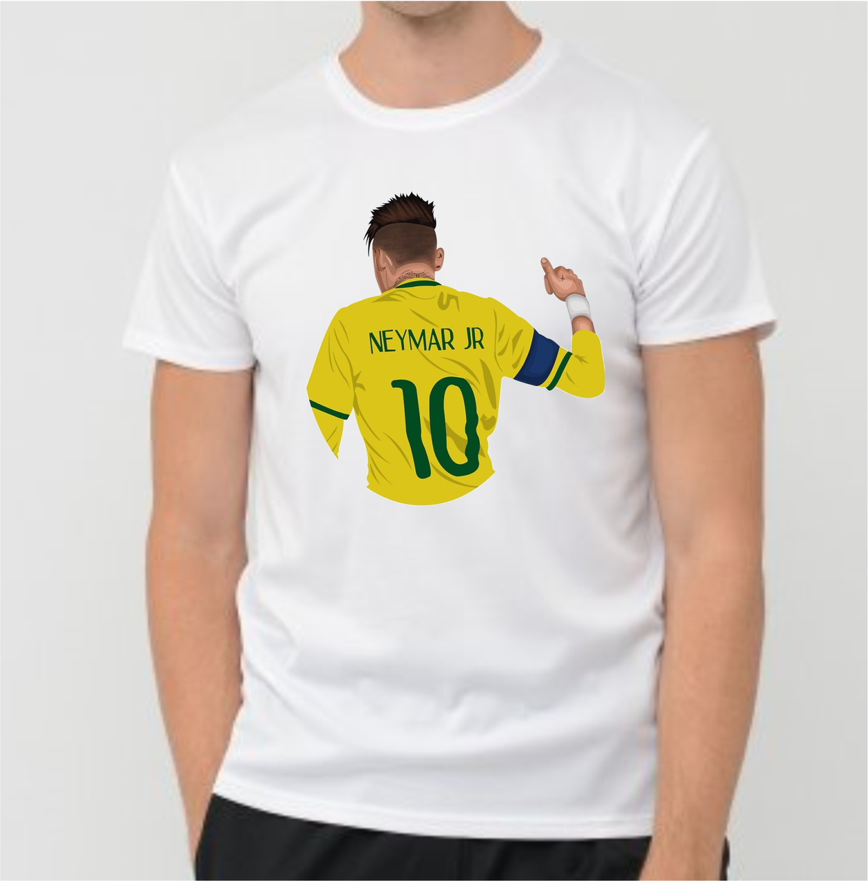 Футболка чоловіча Neymar Неймар футбольна № 1 Біла Розмір