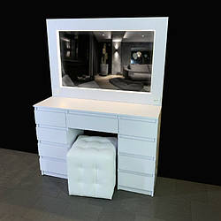 Макіяжний стіл двотумбовий із підсвіткою. Трюмо. Дзеркало з підсвіткою MR-0403