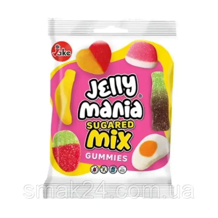 Желейные конфеты Сладкий Микс БЕЗ ГЛЮТЕНА И ЛАКТОЗЫ Jelly Mania Sugared Mix Jellies Испания 100г - фото 1 - id-p1667971793