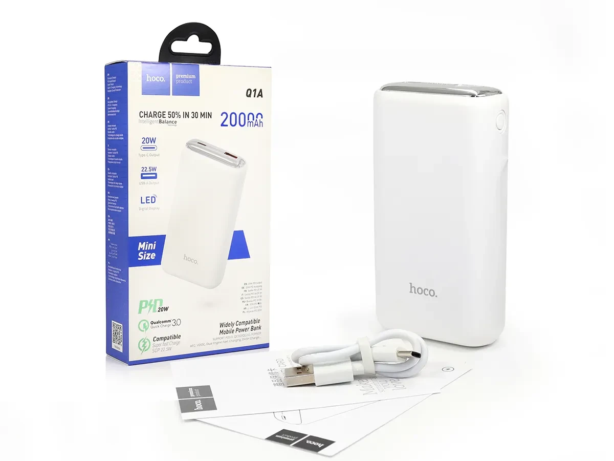 Зовнішній акумулятор (power bank) Hoco 20000мАг Q1A 24шт 8724, фото 1