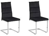 Набор из 2 стульев для столовой из черного бархата ROCKFORD