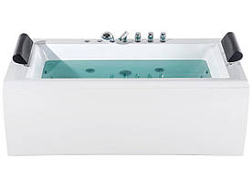 Світлодіодна гідромасажна ванна 172 х 83 см Біла MONTEGO