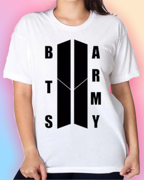 Футболка Bangtan boys БТС BTS великий лого Біла Розмір