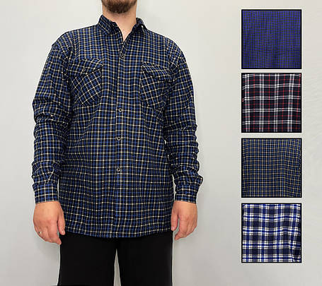 Рубашка чоловіча зимна на хутра XL - 5XL Рубаха тепла на гудзиках Ao longcom, фото 1