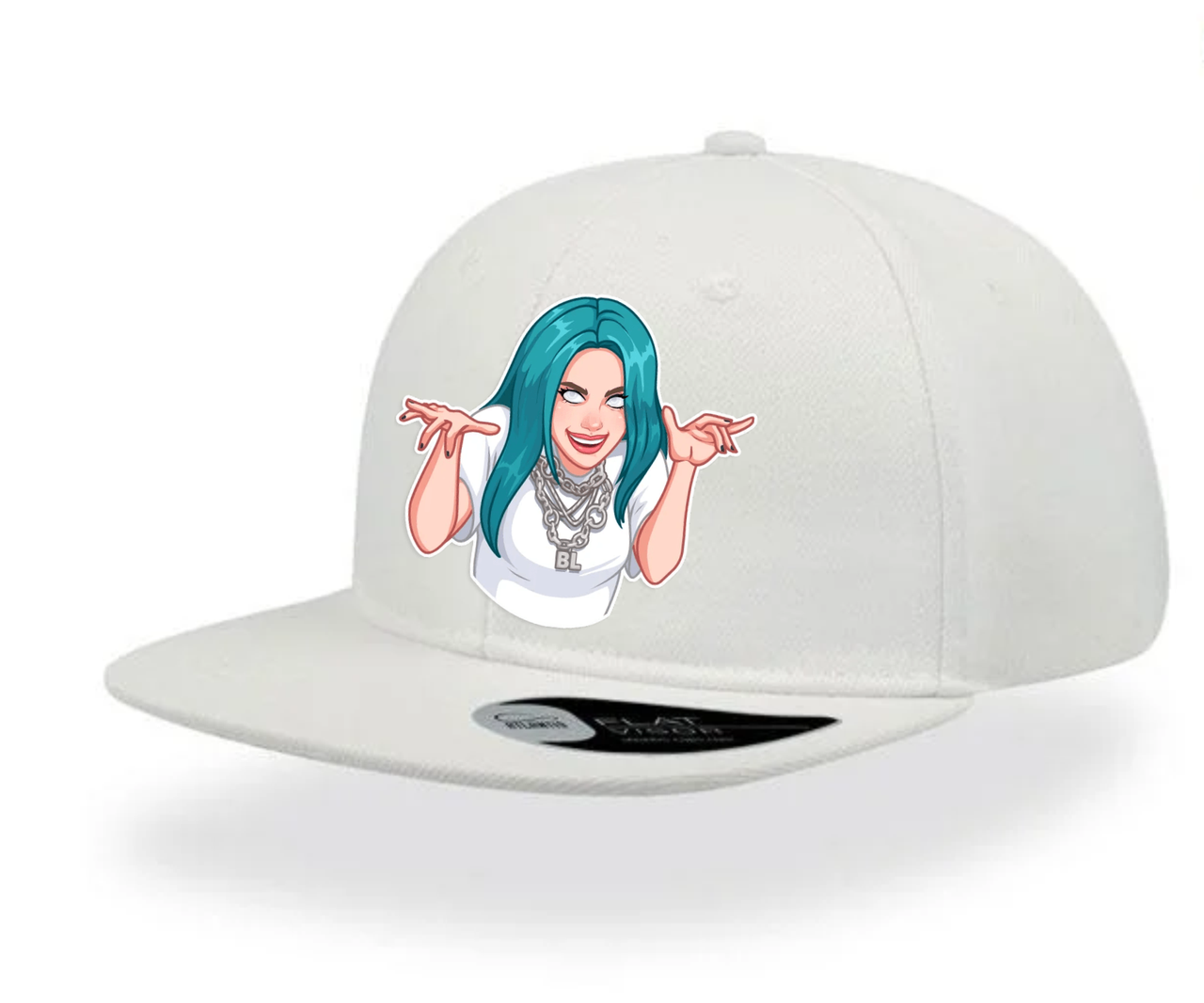 Кепка з прямим козирком Біллі Айлиш Billie Eilish Біла