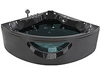 Угловая ванна Whirlpool LED 150 x 150 см, черная TOCOA II