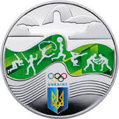 Срібна монета "Ігри ХХХІ Олімпіади" 10 гривень 2016