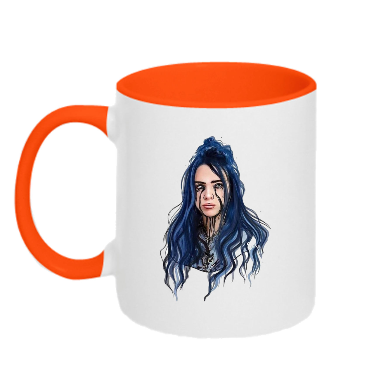 Кружка Чашка Біллі Айлиш Billie Eilish Біла ручка помаранчева