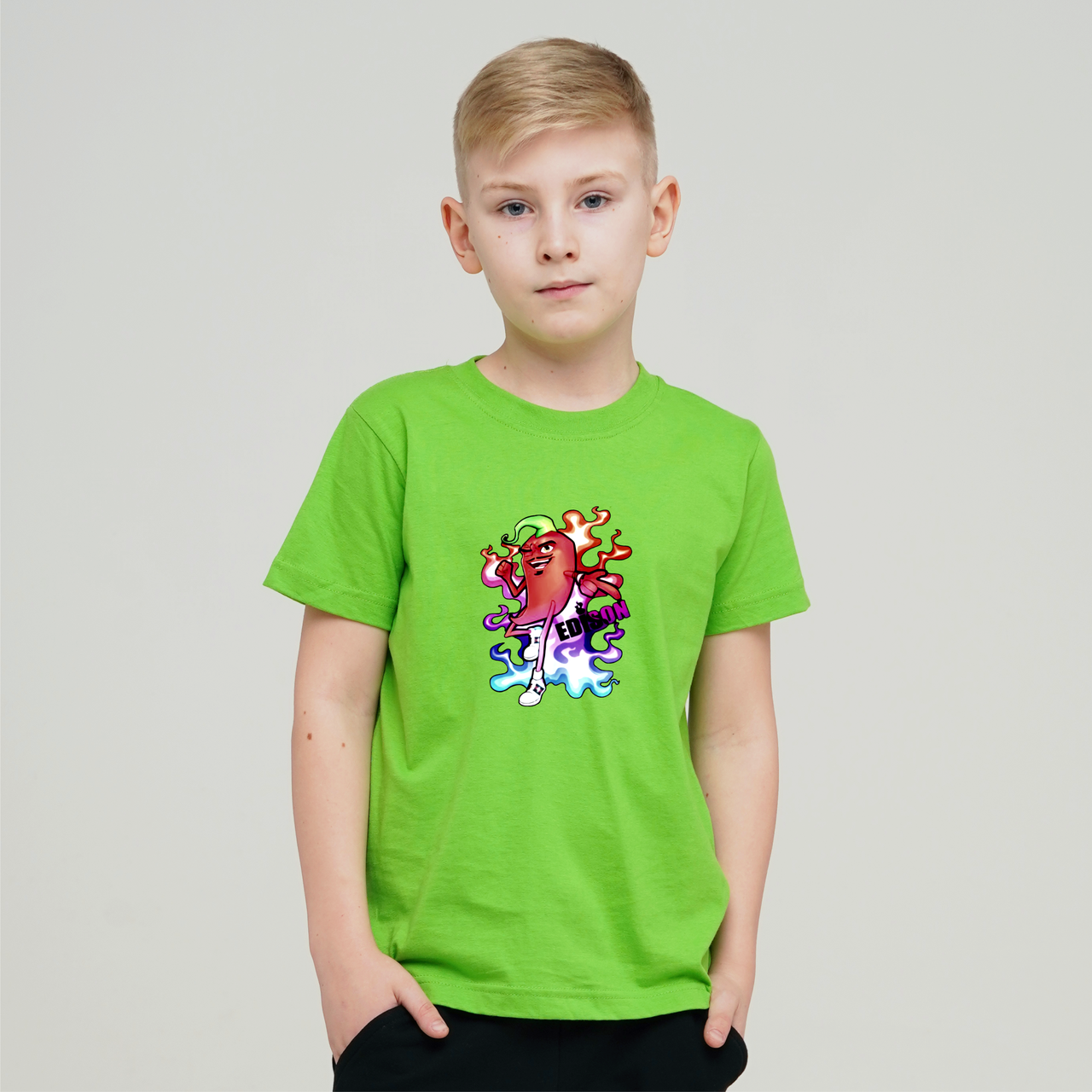 Футболка Едісон Перець Edison Зелена Розмір, фото 1