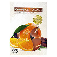 Свеча таблетка ароматическая Cinnamon-orange, Bispol. В наборе 6 штук. Польша.(48)