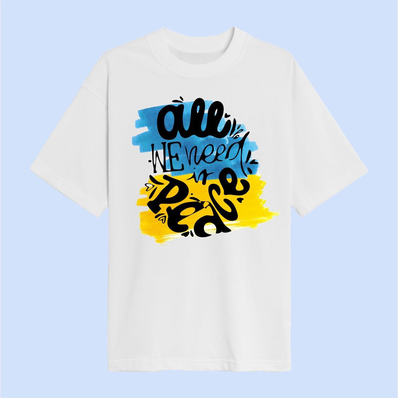 Футболка All we need is Peace Біла Розмір