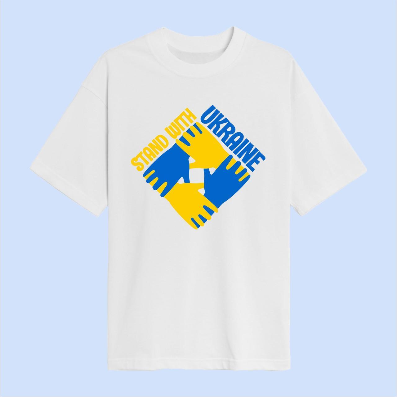 Футболка Stand with Ukraine Біла Розмір