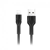 Кабель для зарядки Hoco U31 Benay lightning (1.2м, USB, оплетка TPE, лайтинг) - Черный