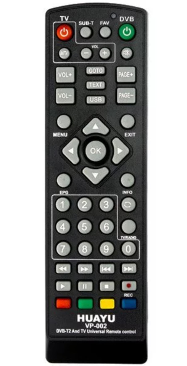 Пульт универсальный Huayu RM-D1155+ (VP-002) (для тюнера DVB-T2)