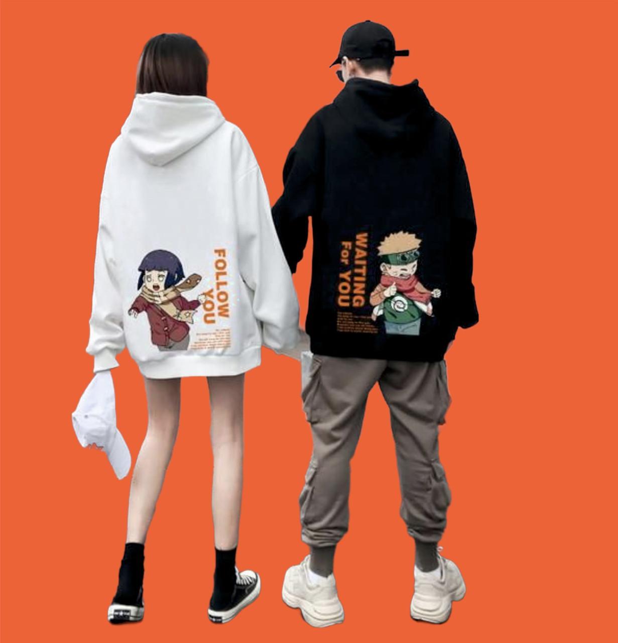 Парні оверсайз худі з принтом аніме, фото 1
