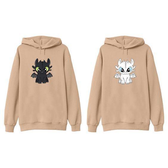 Парна одяг худі без кишені на день закоханих "беззубик", фото 1