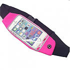 Спортивна сумка для бігу на пояс Touchscreen case Розова / Сума-банка для бігу Рожевий, фото 2