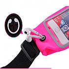 Спортивна сумка для бігу на пояс Touchscreen case Розова / Сума-банка для бігу Рожевий, фото 3