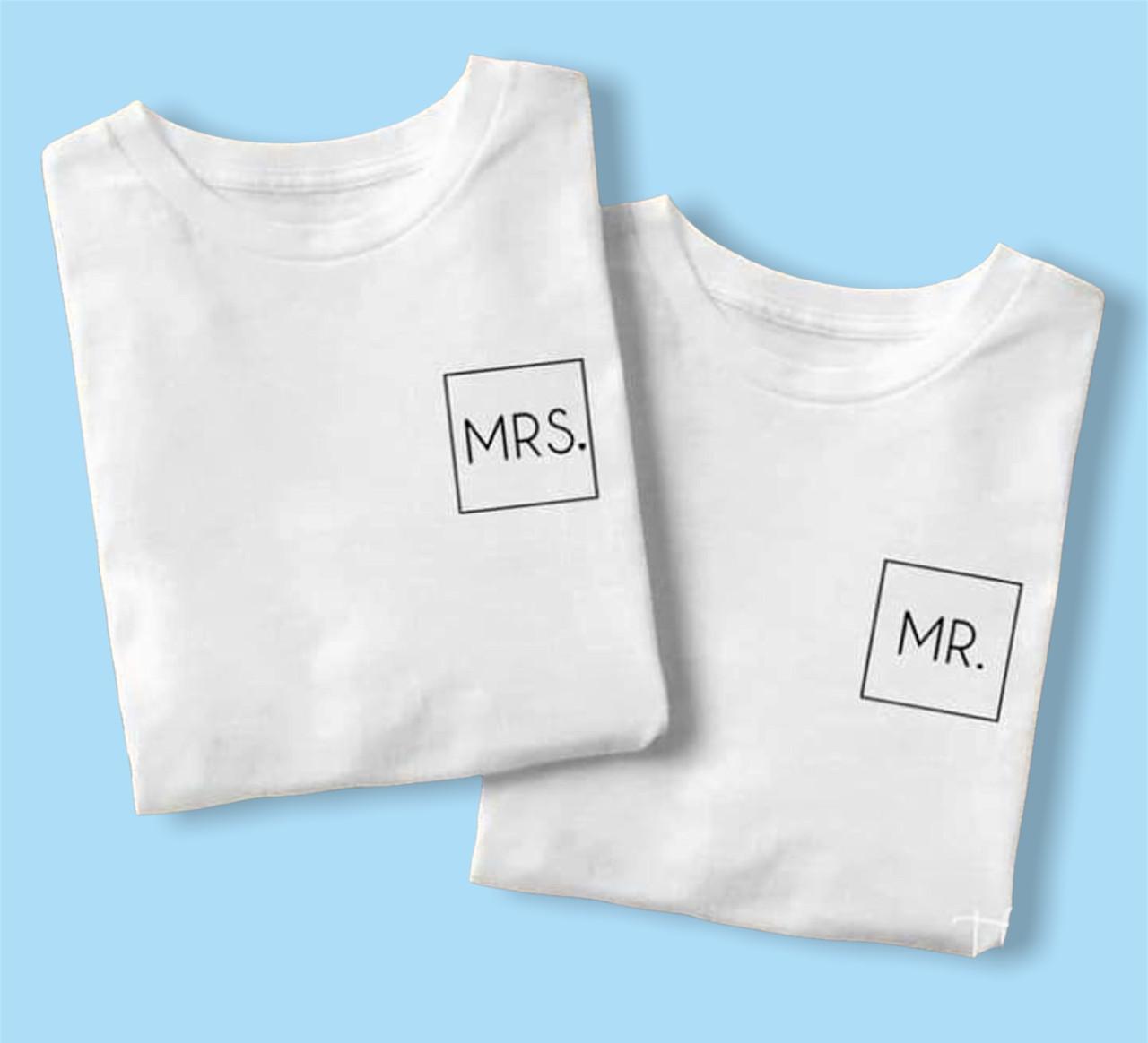 Парні футболки подарунок на день закоханих "Mr and Mrs"