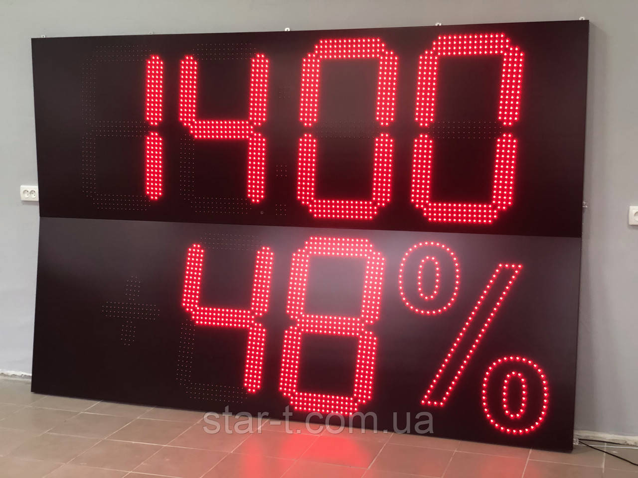 Светодиодное табло с отображением времени-даты, температуры-влажности. 2700х1800мм. - фото 1 - id-p791176738