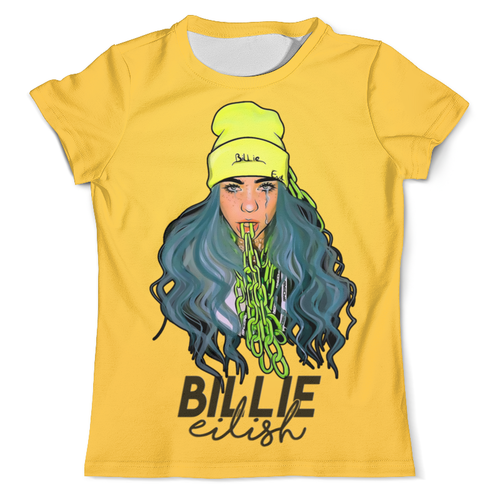 Футболка Біллі Айлиш Billie Eilish в шапці Жовта Розмір