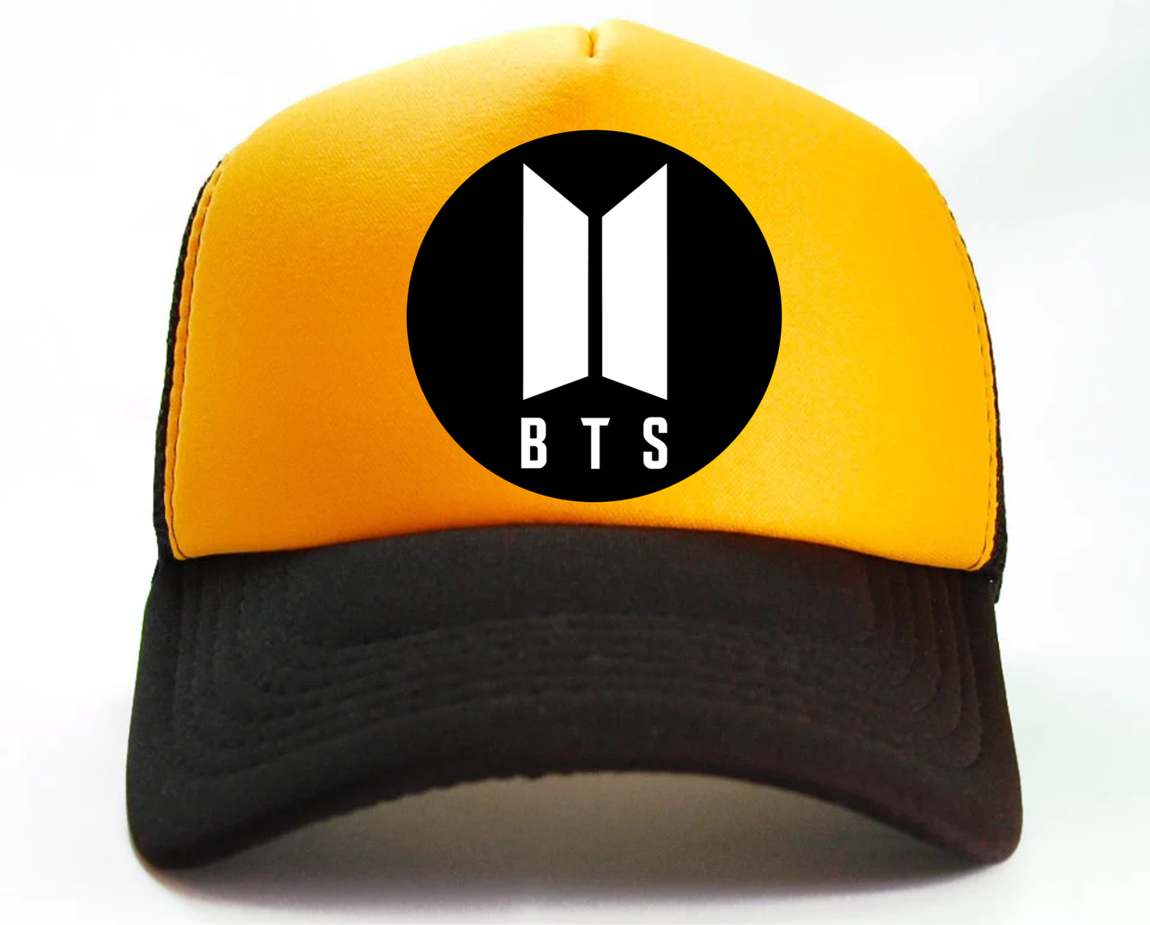 Кепка Бейсболка Bangtan boys БТС BTS Помаранчева з чорним козирком