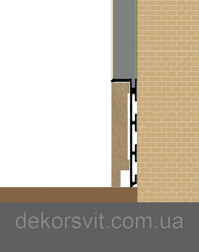 Плинтус скрытого монтажа 60 мм с МДФ накладной