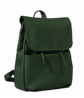 Городской практичный подростковый рюкзак зеленого цвета из искусственной кожи