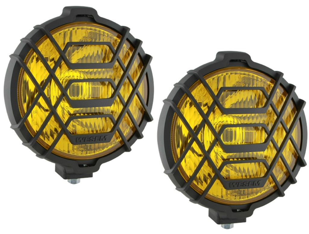 Фари дальнього світла Ø 160 мм Wesem HO1.06916 галогенові, круглі, з жовтим склом і решітками 2 шт