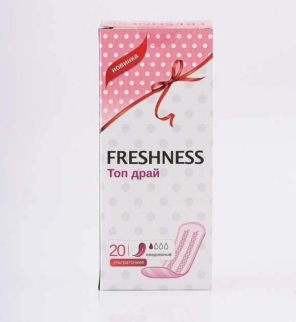 Щоденні гігієнічні прокладки жіночі гіпоаллегшені FRESHNESS Top Dry Silk 20 шт (4 820 164 700 266)