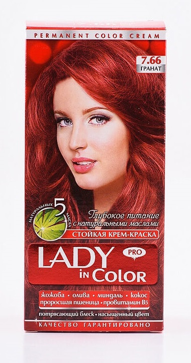 Lady in color фарба для волосся №7.66 Гранат (3 800 023 405 472)