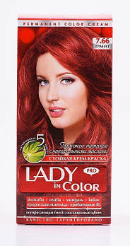 Lady in color фарба для волосся №7.66 Гранат (3 800 023 405 472)