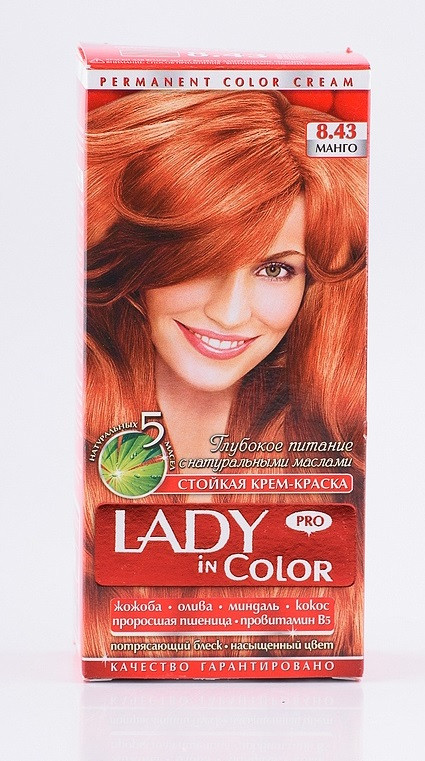 Lady in color фарба для волосся №8.43 Манго (3800023405465), фото 1