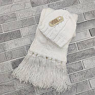 Набір підлітковий шапка+ білий шарф 30032831, фото 7