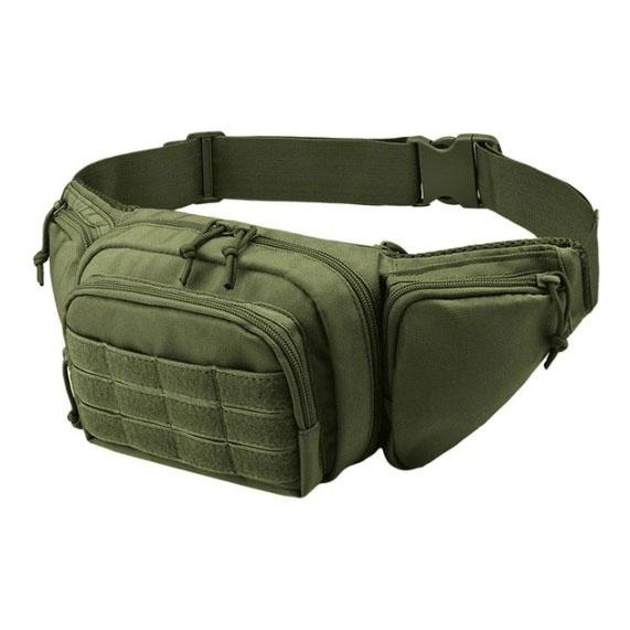 Тактична нагрудна поясна сумка бананка ARMORBAG зелена олива на пояс з MOLLE