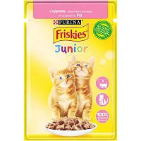 Вологий корм для кішок Purina Friskies Junior шматочки в соусі з куркою 85 г