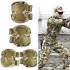 Комплект захисту налокітники та наколінники Камуфляж Eagle KN-04 / Захист тактичний регульований, фото 2