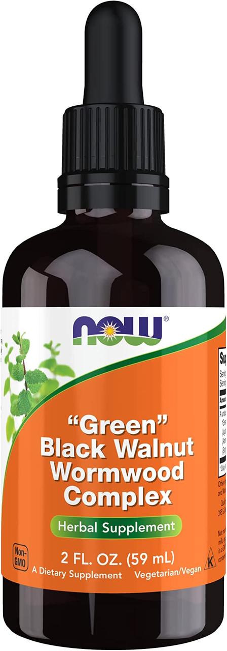 Комплекс чорного горіха і полину (Green Black Walnut Wormwoood Complex) NOW Foods 59 мл