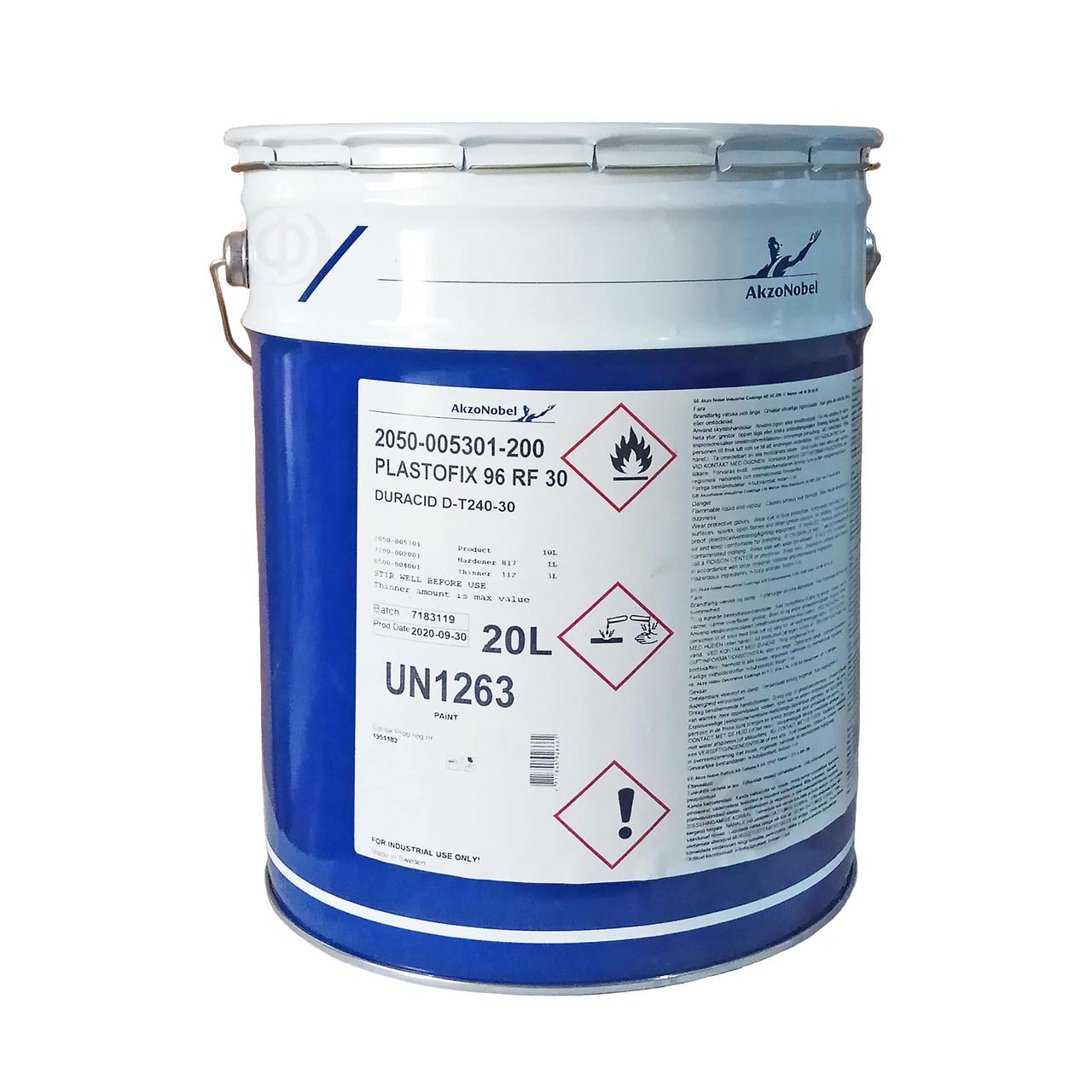 Лак кислотного затвердіння AkzoNobe Plastofix 96 RF 30, двокомпонентний, безбарвний (5181155) 1л